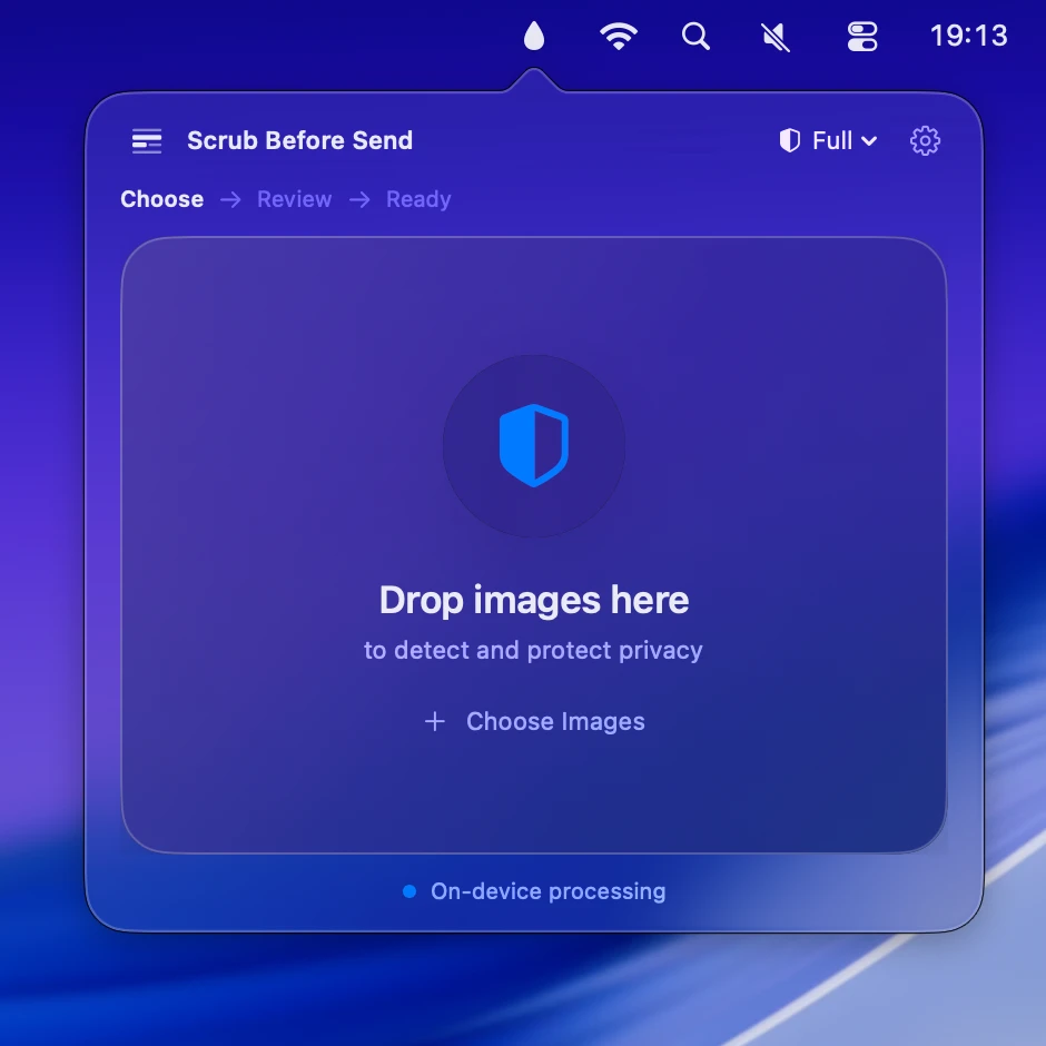 Scrub Before Send for Mac ready to review images before sharing
